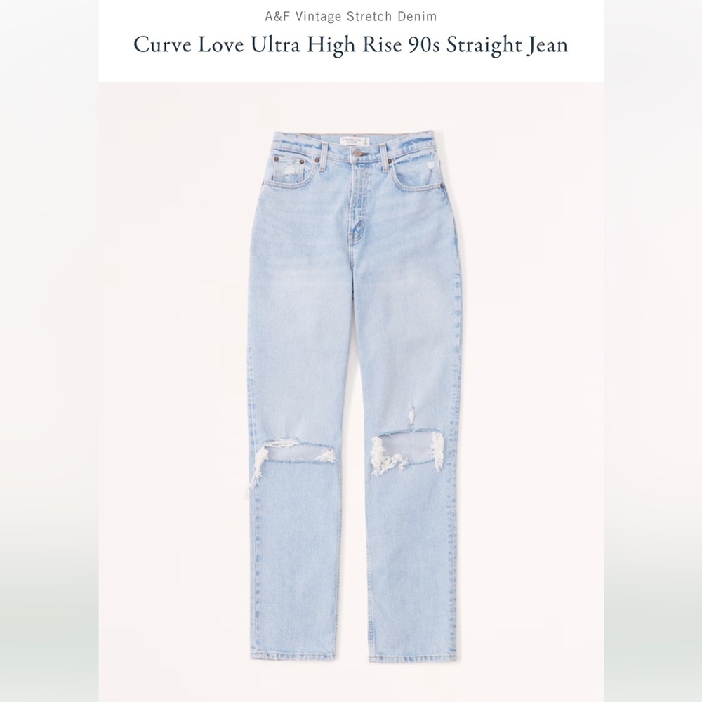 Abercrombie curve love High Rise 90’s straight jean - Picture 2 of 2